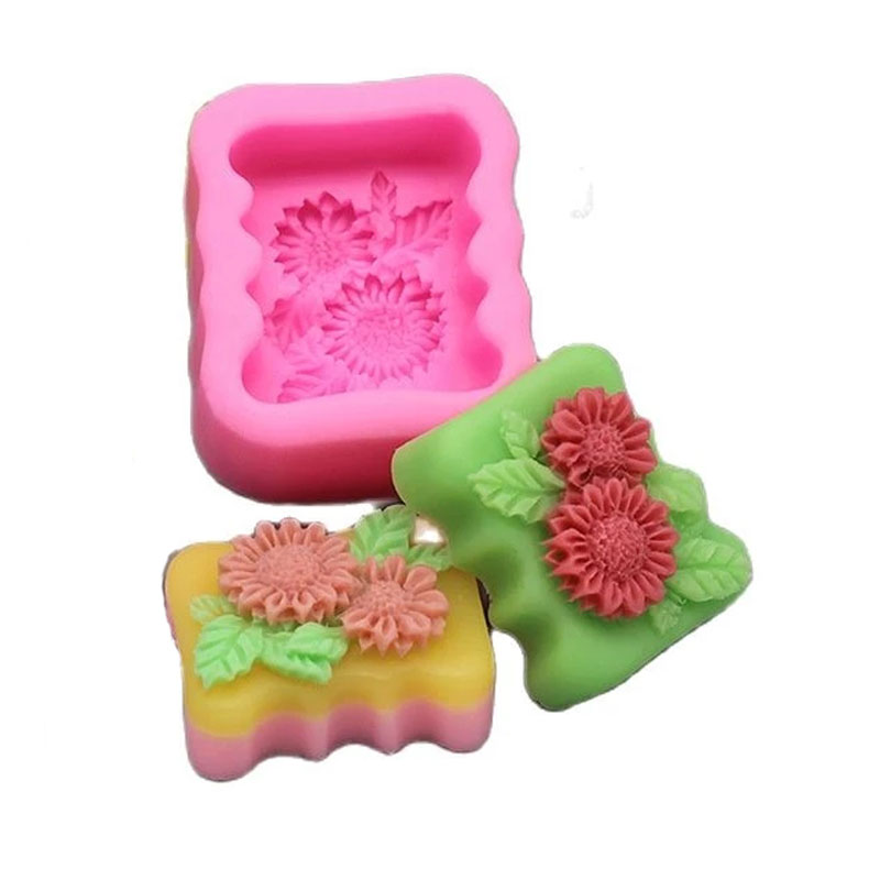Soap Making Homemade - 3D Vierkante Bloem Siliconen Zeep Mal