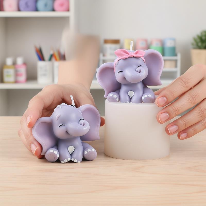 Soap Making Name - Schattige 3D olifant siliconen kaarsvorm, makkelijk