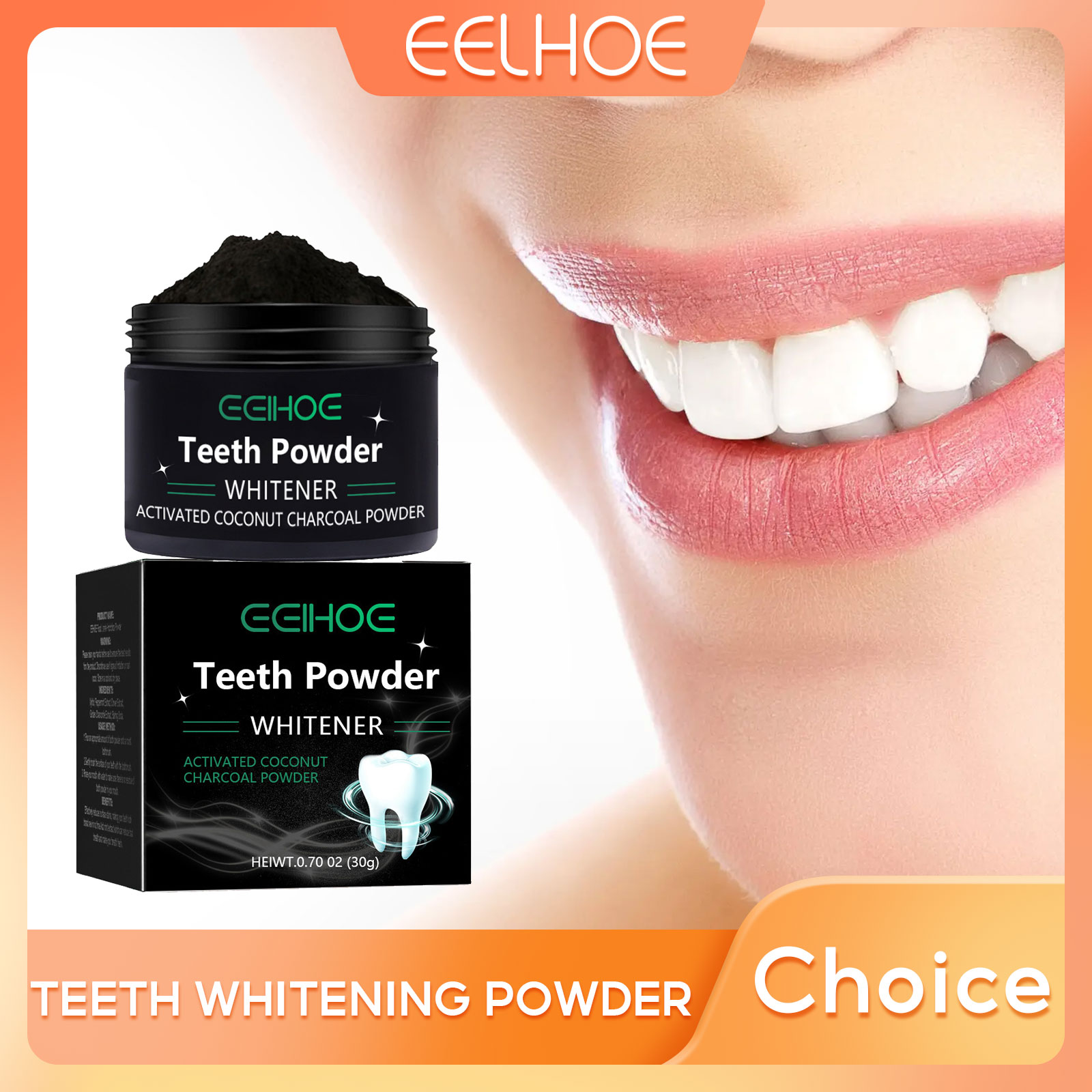 Activated Charcoal Powder - EELHOE Houtskool Poeder voor Tanden Whitening