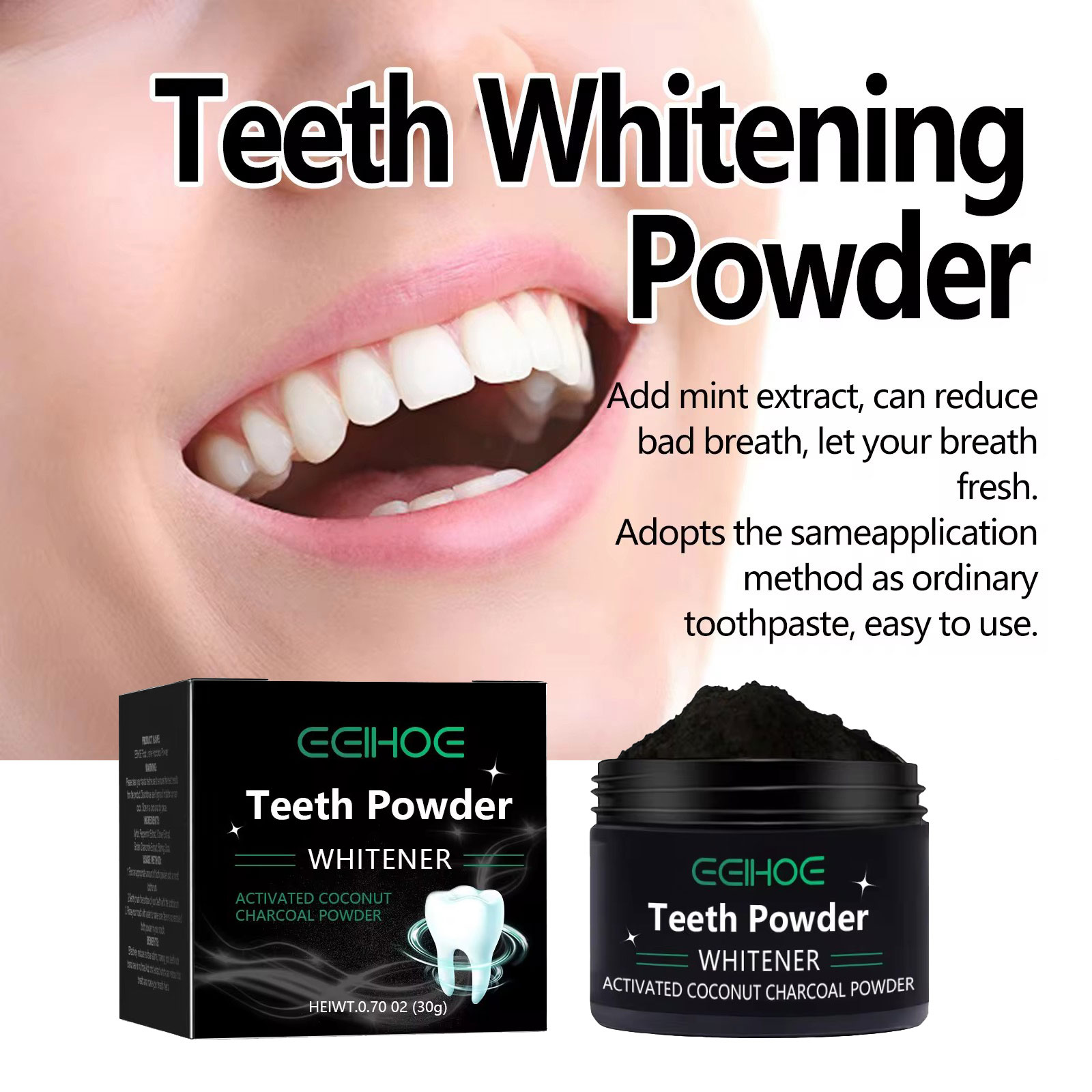 EELHOE Houtskool Poeder voor T - Activated Charcoal Powder recensie en prijs