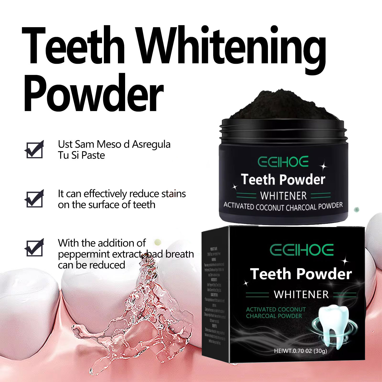 EELHOE Houtskool Poeder voor T - Activated Charcoal Powder recensie en prijs