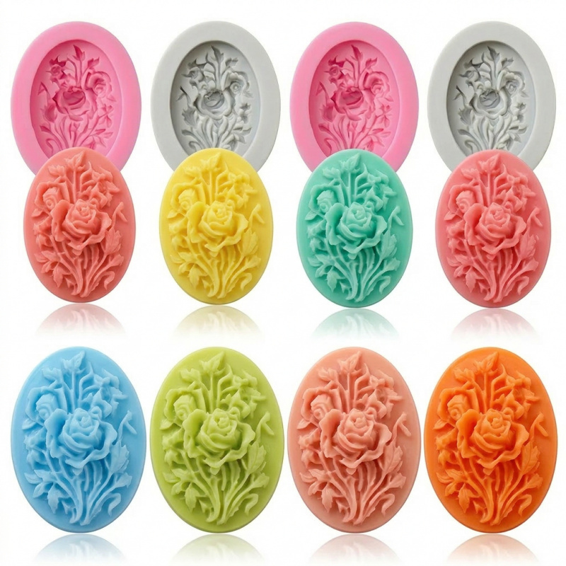4 siliconenvormen met bloemvor - Soap Making Handmade recensie en prijs